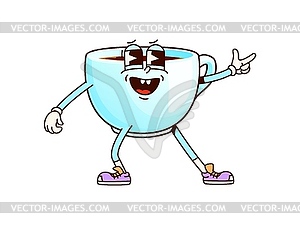 Coffee cup beverage groovy comical character - vector EPS clipart