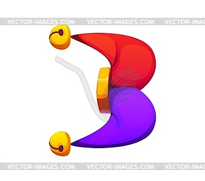 Cartoon number three circus font as jester hat - vector EPS clipart