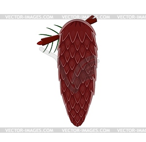 Autumn season font typeset spruce cone digit 1 one - vector clipart