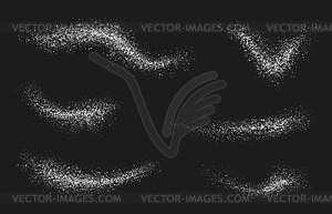 Powder flour texture of realistic splash waves - vector image
