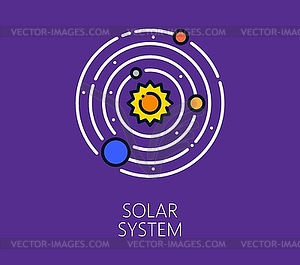 Space solar system planets color line icon - vector EPS clipart