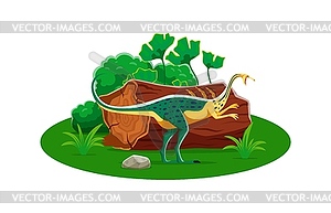 Elmisaurus cartoon prehistoric dinosaur character - vector clipart