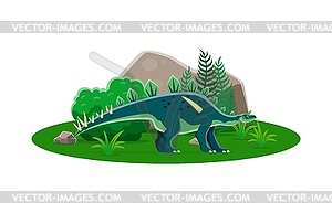 Prehistoric lexovisaurus dinosaur animal character - vector clip art