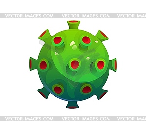 Medicine font typeset, cartoon virus cell letter - vector clipart
