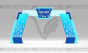 Event arch gate entrance, 3d exhibition gateway - vector image