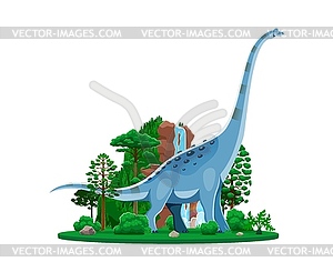 Dinosaur, cartoon prehistoric lizard Titanosauria - vector clipart