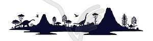 Prehistoric era dinosaurs silhouettes of Jurassic - vector image