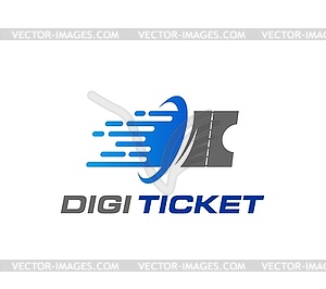 Digital E ticket icon for electronic entry or pass - vector image