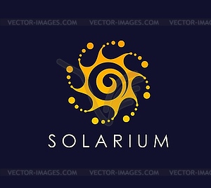 Solarium tan icon or summer beach sun symbol - vector clipart