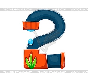 Cartoon farm font, agriculture typeface number - vector clip art