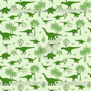 Prehistoric dinosaur Jurassic seamless pattern - vector image