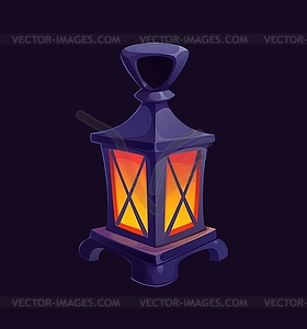 Cartoon glowing pirate lantern with warm light - vector clip art