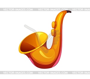 Cartoon musical font letter J shaped as saxophone - vector clipart