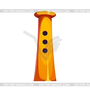 Cartoon musical font letter I as flute instrument - vector EPS clipart