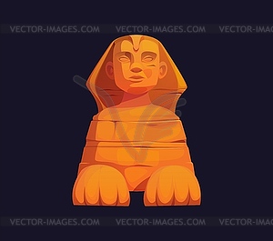 Ancient sphinx Egypt game icon, statue in Giza - vector clip art
