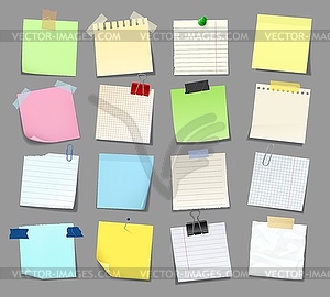 Note sticker paper, notice memo post with tape - vector image