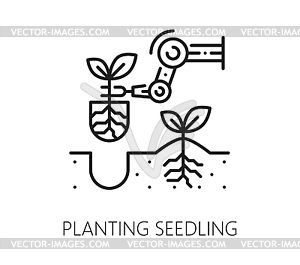 Robot smart farm icon, agriculture technology - vector clipart / vector image