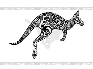 Maori tribal kangaroo animal tattoo - vector clipart