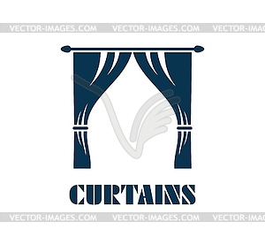 Opera theater curtain icon for entertainment show - stock vector clipart