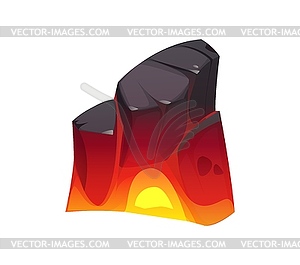 Grill burn fiery ember cartoon charcoal one piece - vector clip art
