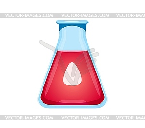 Medical cartoon font laboratory flask letter A - vector clipart