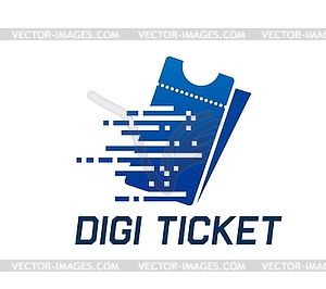 Digital E ticket sign, electronic entry pass icon - vector clipart