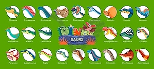 Cartoon prehistoric dinosaurs infographics - vector clipart