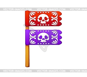 Cartoon Mexican font papel picado letter F - vector clip art