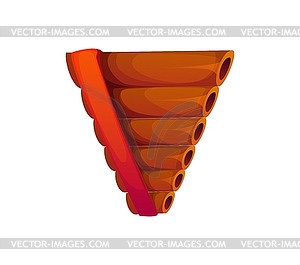 Cartoon letter V pan flute, musical instrument - vector clip art