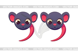 Cartoon quotation symbol as funny mice faces - vector clipart