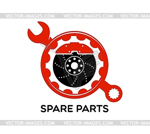 Transportation industry spare part company icon - vector clipart