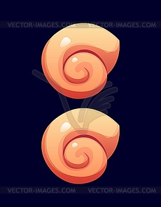 Reef seashell cartoon font punctuation colon - royalty-free vector clipart