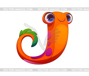Crazy monster character cartoon font letter J - vector clip art