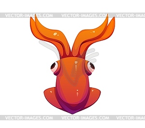 Cartoon underwater font squid animal letter Y - vector clipart / vector image