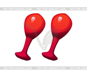 Cartoon circus font quotation marks juggling maces - vector clipart