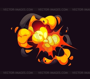 Cartoon comic fire bomb explosion and detonation - vector clipart