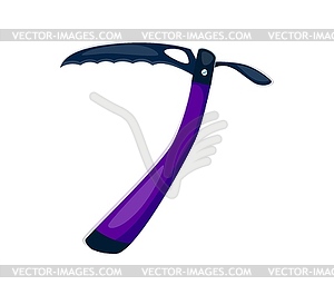 Cartoon number seven as ice axe used in climbing - vector clipart