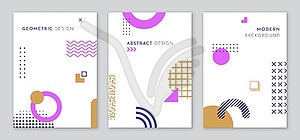 Memphis abstract geometric pattern poster template - vector clipart / vector image