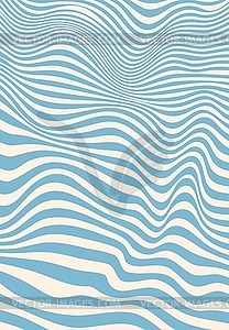 Funky psychedelic blue wave groovy pattern - color vector clipart