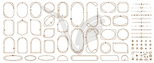 Celestial frames, aesthetic borders, magic stars - vector clip art