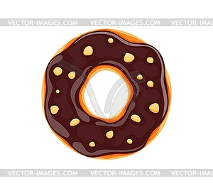 Pastry dessert font type chocolate donut letter - vector image