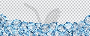 Realistic ice cubes background with crystal blocks - vector image