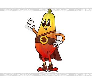 Pirate captain papaya fruit groovy character - vector clipart