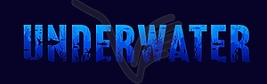 Underwater typography with sea animals silhouettes - vector image