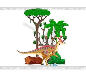 Parasaurolophus prehistoric dinosaur character - vector image