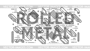 Steel and aluminium rolled metal products icons - white & black vector clipart