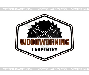 Woodworking and carpentry handyman company icon - vector clip art