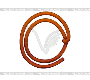 Western cowboy lasso rope font type digit 0 zero - vector clipart