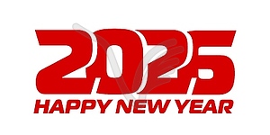 2026 Happy new year icon, calendar red number - vector image
