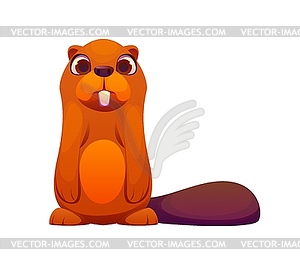 Letter L kids animal alphabet as cute beaver - vector clip art